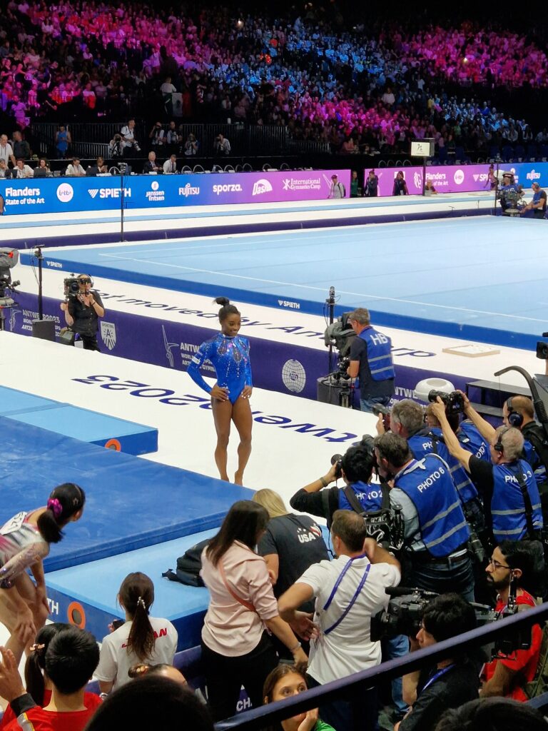 Simone Biles after winning her (record of) 34th career medal during the 2023 World Champio